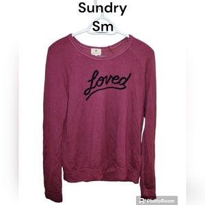 Sundry LOVED Sweatshirt S burgundy nwot